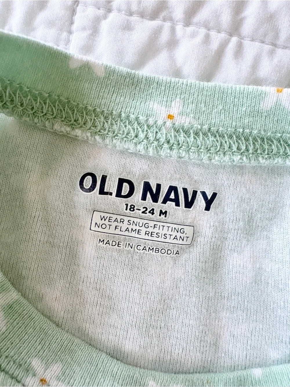 Old Navy Mint Green Floral Short Pajama Set - Size 18-24 Months
